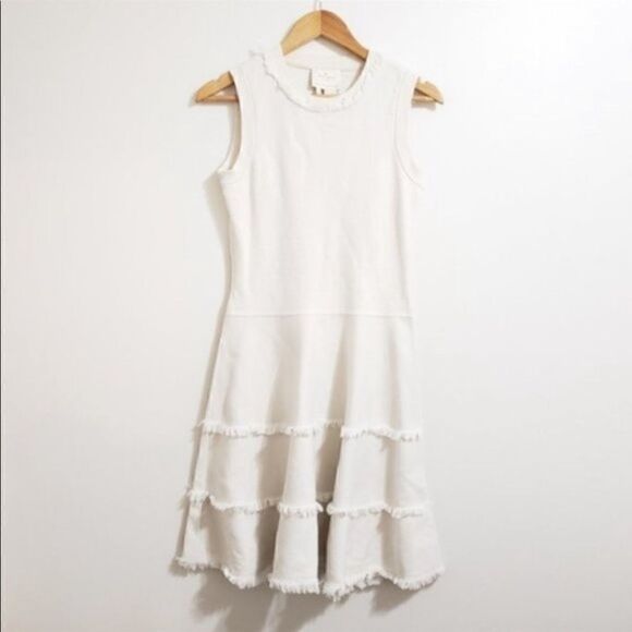 Kate Spade New York Bone White Fringe Trim Dress - Picture 8 of 15